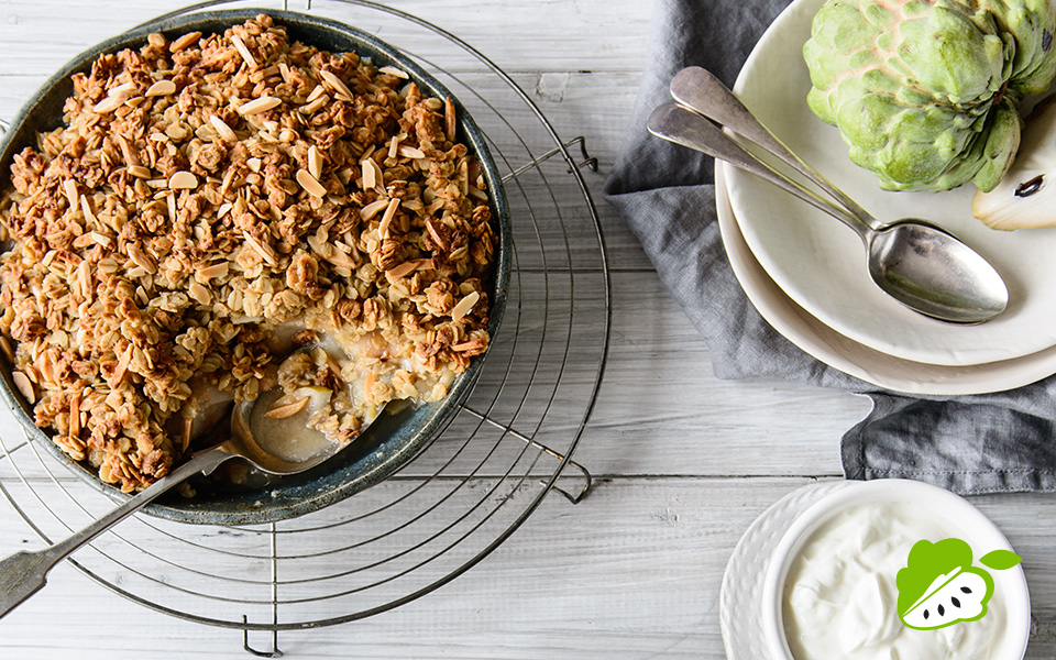 Custard Apple & Pear Crumble