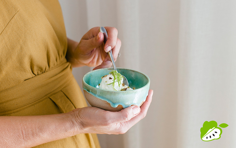 Custard apple fruit lime ice cream 003